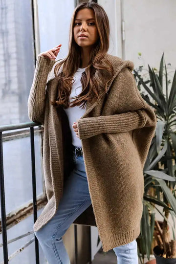 Getadme Elegant Long Hoodies Cardigan for Women Sweater Office Knitwears Red Outerwears Sweaters Wool & Blends Pink Coat Mujer Cardigans